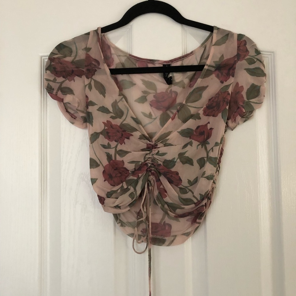 Urban outfitters short sleeve crop top